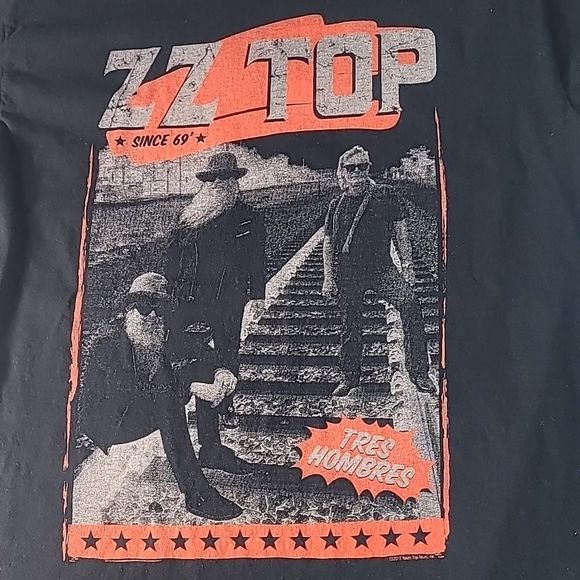 ZZ Top Tres Hombres‎ 2018 Tour T-Shirt Size M Medium Rock Band Graphic Tee Shirt - Picture 2 of 6